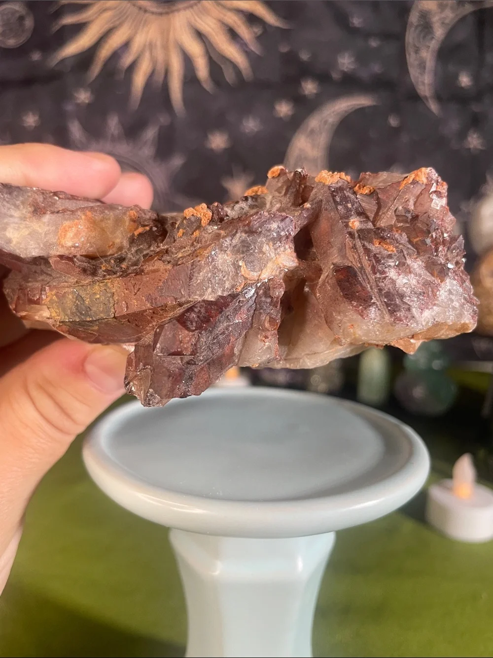 Red hematite quartz